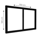 Ver imagem 1 de Janela de Alumínio de Correr Lateral 2 Folhas Móveis 120x150cm Lucasa Eccellente Preto