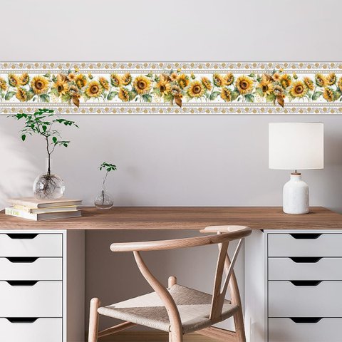 Faixa Decorativa Adesiva (autocolante) - Girassóis 2