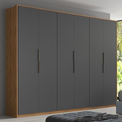 Guarda Roupa Casal Atrice 6 Portas Amêndola Touch/grafito - Demartêz Amêndola Touch/grafito