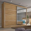 Ver imagem 1 de Guarda Roupa Casal com Espelho 2 Portas 4 Gavetas - Verona-amêndoa - Made Marcs