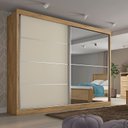 Ver imagem 2 de Guarda Roupa Casal com Espelho 2 Portas 4 Gavetas - Verona-amêndoa - Made Marcs