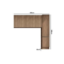 Cozinha Modulada Kappesberg Maxxi 3 Peças (2 Armários + 1 Paneleiro) Cpt34 Nogal - 5