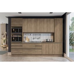 Cozinha Modulada Kappesberg Maxxi 3 Peças (2 Armários + 1 Paneleiro) Cpt34 Nogal - 2
