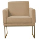 Ver imagem 1 de Poltrona Decorativa Juliette Suede Com Armação Dourada Metal