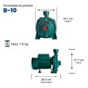 Ver imagem 6 de Bomba Monoestágio B-10 1/3 Cv Monofásico Motor Thebe Ip44 127/220v