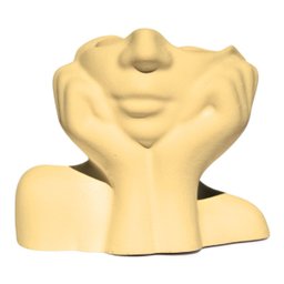 Vaso Decorativo Mão no Rosto 11cm Cimento Artesanal - Amarelo - 1