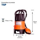 Ver imagem 6 de Bomba Submersível Tsp-550w 3/4 Cv Monofásico Motor Thebe Ip68 220v