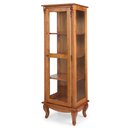 Ver imagem 2 de Cristaleira de Madeira Maciça com 1 Porta 3 Prateleiras e Laterais em Vidro Pés Luiz Xv 5109 Genebra