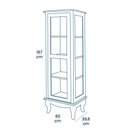 Ver imagem 7 de Cristaleira de Madeira Maciça com 1 Porta 3 Prateleiras e Laterais em Vidro Pés Luiz Xv 5109 Genebra