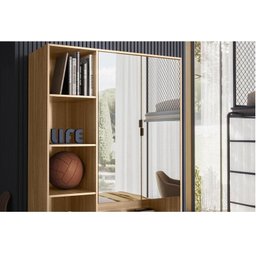 Armário Multiuso 2 Portas Joy Amêndola Off White com Espelho – Demóbile - 4