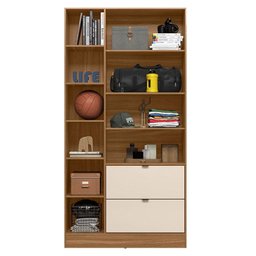 Armário Multiuso 2 Portas Joy Amêndola Off White com Espelho – Demóbile - 2