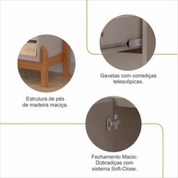 Conjunto Buffet e Cantinho do Café Bari com Mesinha Oblonga - 12