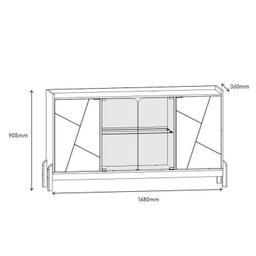 Conjunto Buffet e Cantinho do Café Bari com Mesinha Oblonga - 7