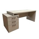 Ver imagem 3 de Mesa Escritório Executiva 170cm a 192cm 3 Gavetas Pé Painel F5 Cor:cinza