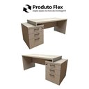 Ver imagem 4 de Mesa Escritório Executiva 170cm a 192cm 3 Gavetas Pé Painel F5 Cor:cinza