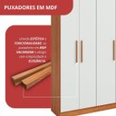 Ver imagem 5 de Guarda Roupa 6 Portas 4 Gavetas Supreme Marrom/Freijó/Off White