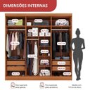 Ver imagem 7 de Guarda Roupa 6 Portas 4 Gavetas Supreme Marrom/Freijó/Off White