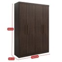 Ver imagem 4 de Guarda Roupa 4 Portas 2 Gavetas Supreme Marrom/Capuccino