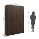 Ver imagem 4 de Guarda Roupa 4 Portas 2 Gavetas Supreme