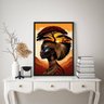 Quadro Decorativo Mulher Africana - Paisagem 60x48cm:madeira Preta - 2