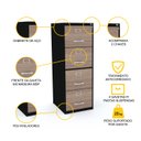 Ver imagem 3 de ARQUIVO 4 GAVETAS PANDIN MAXXI - NATURALLE/PRETO MX04LM