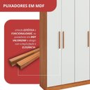 Ver imagem 6 de Guarda Roupa 4 Portas 2 Gavetas Supreme Marrom/Freijó/Off White