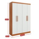 Ver imagem 4 de Guarda Roupa 4 Portas 2 Gavetas Supreme Marrom/Freijó/Off White