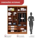 Ver imagem 7 de Guarda Roupa 4 Portas 2 Gavetas Supreme Marrom/Freijó/Off White