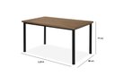 Ver imagem 2 de Mesa Jantar Jasmin 1,20x0,80 MDP c/4 Cadeiras Titanium Tampo Nogal Tubo Preto