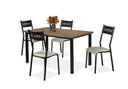 Ver imagem 3 de Mesa Jantar Jasmin 1,20x0,80 MDP c/4 Cadeiras Titanium Tampo Nogal Tubo Preto