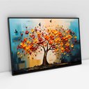 Ver imagem 5 de Quadro Decorativo Árvore com Pássaros Folhas e Flores Coloridas Sala Quarto Casa Escritório