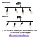 Ver imagem 4 de Spot Trilho Quádruplo 4 Sobrepor Direcionável E27 Sala Preto