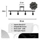 Ver imagem 2 de Spot Trilho Quádruplo 4 Sobrepor Direcionável E27 Sala Preto