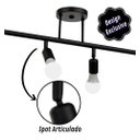 Ver imagem 3 de Spot Trilho Quádruplo 4 Sobrepor Direcionável E27 Sala Preto
