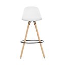 Ver imagem 4 de Banqueta Saarinen Alta Branca 94cm Assento Estofado com Base de Madeira