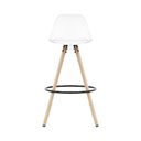 Ver imagem 2 de Banqueta Saarinen Alta Branca 94cm Assento Estofado com Base de Madeira