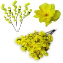 Ver imagem 5 de Kit com 9 Galhos Flor de Cerejeira Amarela Artificial Realista Decoração Elegante