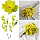 Ver imagem 6 de Kit com 9 Galhos Flor de Cerejeira Amarela Artificial Realista Decoração Elegante
