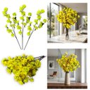 Ver imagem 7 de Kit com 9 Galhos Flor de Cerejeira Amarela Artificial Realista Decoração Elegante