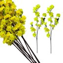 Ver imagem 1 de Kit com 9 Galhos Flor de Cerejeira Amarela Artificial Realista Decoração Elegante