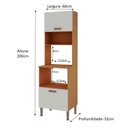 Ver imagem 4 de Armário para Cozinha Torre Forno e Microondas 100% MDF Bege/Freijó/Branco