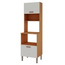 Ver imagem 3 de Armário para Cozinha Torre Forno e Microondas 100% MDF Bege/Freijó/Branco