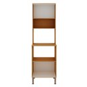 Ver imagem 2 de Armário para Cozinha Torre Forno e Microondas 100% MDF Bege/Freijó/Branco