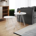 Ver imagem 1 de Mesa de Lateral Duo Lisboa Ferro Branco Tampo Branco