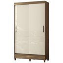 Ver imagem 2 de Guarda Roupa Solteiro 107cm 2 Portas Deslizante Thales Jequitibá/Off S01 - Mpozenato
