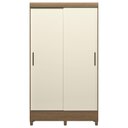 Ver imagem 6 de Guarda Roupa Solteiro 107cm 2 Portas Deslizante Thales Jequitibá/Off S01 - Mpozenato