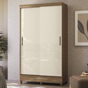 Ver imagem 1 de Guarda Roupa Solteiro 107cm 2 Portas Deslizante Thales Jequitibá/Off S01 - Mpozenato