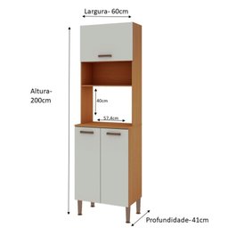 Armário Torre Quente para Cozinha com Espaço para Forno 100% Mdf - 4