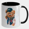 Caneca Branca com Interna Preta Y5 Urso Teddy Estiloso College - 1