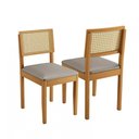 Ver imagem 1 de Kit 2 Cadeiras Decorativa Jade Encosto em Tela Madeira Maciça Jcm Movelaria